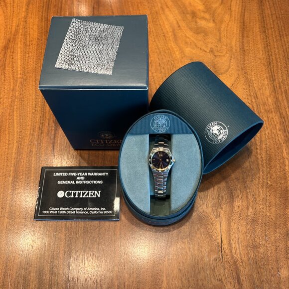 Vintage New In Box Citizen Diamond Eco-Drive Black Dial main image 2
